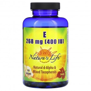 Nature's Life, Витамин E, 268 мг (400 МЕ), 250 мягких таблеток в Москве - eco-herb.ru | фото