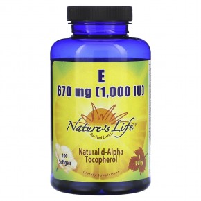 Natures Life, Vitamin E, 670 mg (1,000 IU), 100 Softgels в Москве - eco-herb.ru | фото