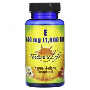 Natures Life, Vitamin E, 670 mg (1,000 IU), 50 Softgels в Москве - eco-herb.ru | фото