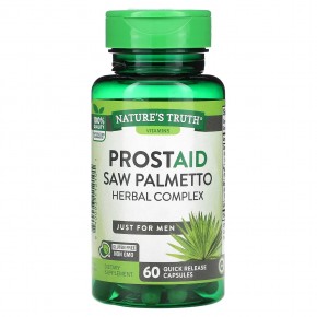 Natures Truth, ProstAid Saw Palmetto, Herbal Complex, 60 Quick Release Capsules в Москве - eco-herb.ru | фото