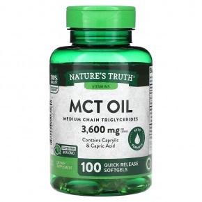 Natures Truth, Vitamins, MCT Oil, 1,200 mg, 100 Quick Release Softgels в Москве - eco-herb.ru | фото