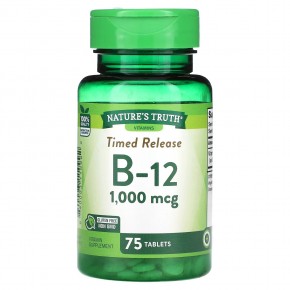 Natures Truth, Vitamins, Time Release B-12, 1,000 mcg, 75 Tablets в Москве - eco-herb.ru | фото