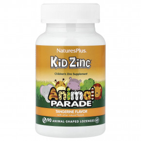 NaturesPlus, Animal Parade®, Kid Zinc®, мандарин, 90 пастилок в форме животных - описание | фото