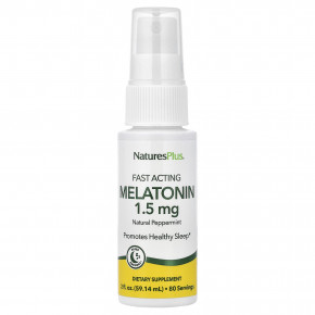 NaturesPlus, быстродействующий мелатонин, натуральная перечная мята, 59,14 мл (2 жидк. унции) - описание | фото