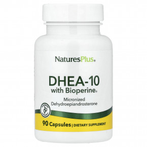 NaturesPlus, DHEA-10 с Bioperine®, 90 капсул - описание | фото