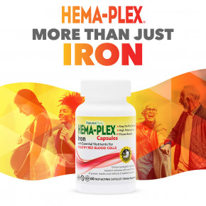 NaturesPlus, Hema-Plex®, железо, 60 быстродействующих капсул в Москве - eco-herb.ru | фото