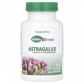 NaturesPlus, Herbal Actives, астрагал, 450 мг, 60 капсул - описание | фото