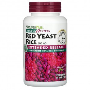 NaturesPlus, Herbal Actives, красный ферментированный рис, 600 мг, 60 вегетарианских таблеток - описание