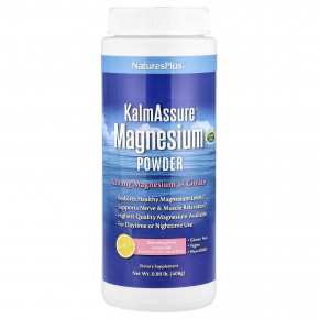 NaturesPlus, KalmAssure®, магний в порошке, со вкусом освежающего розового лимонада, 408 г (0,9 фунта) - описание
