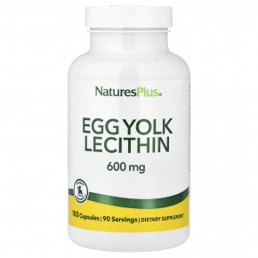 NaturesPlus, лецитин из яичного желтка, 180 капсул (300 мг в 1 капсуле) - описание | фото