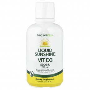 NaturesPlus, Liquid Sunshine®, витамин D3, тропический цитрус, 473,18 мл (16 жидк. унций) - описание | фото