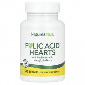 NaturesPlus, сердечки с фолиевой кислотой, 90 таблеток - описание | фото