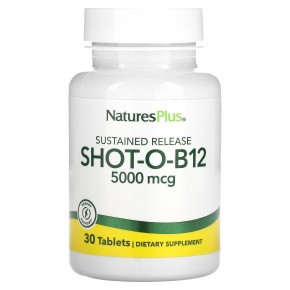 NaturesPlus, Shot-O-B12, 5000 мкг, 30 таблеток в Москве - eco-herb.ru | фото