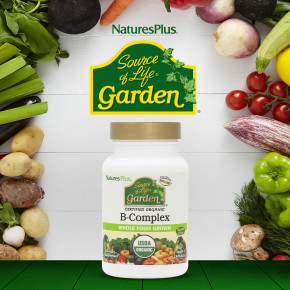 NaturesPlus, Source of Life Garden, сертифицированный органический комплекс витаминов группы B, 60 растительных капсул в Москве - eco-herb.ru | фото