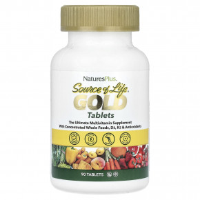 NaturesPlus, Source of Life Gold, The Ultimate Multi-Vitamin Supplement, 90 таблеток - описание | фото