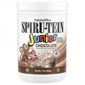 NaturesPlus, Spiru-Tein® Junior, питательная смесь для коктейля для детей, со вкусом шоколада, 450 г (1 фунт) в Москве - eco-herb.ru | изображение NaturesPlus, Spiru-Tein® Junior, питательная смесь для коктейля для детей, со вкусом шоколада, 450 г (1 фунт) в Москве - eco-herb.ru | фото