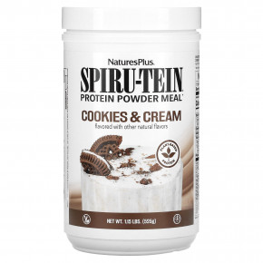 NaturesPlus, Spiru-Tein, протеиновый порошок, печенье и сливки, 525 г (1,15 фунта) - описание