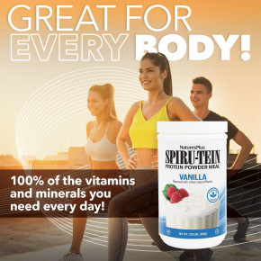 NaturesPlus, Spiru-Tein®, протеиновый порошок, со вкусом ванили, 480 г (1,06 фунта) в Москве - eco-herb.ru | фото