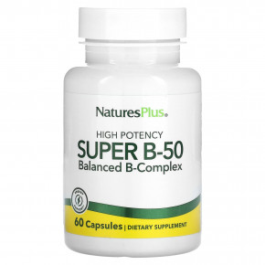 NaturesPlus, Super B-50 с высокой эффективностью, 60 капсул в Москве - eco-herb.ru | фото