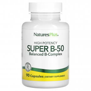 NaturesPlus, Super B-50 с высокой эффективностью, 90 капсул в Москве - eco-herb.ru | фото