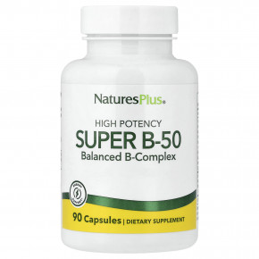 NaturesPlus, Super B-50, высокая эффективность, 90 капсул - подробнее NaturesPlus, Super B-50, высокая эффективность, 90 капсул - описание