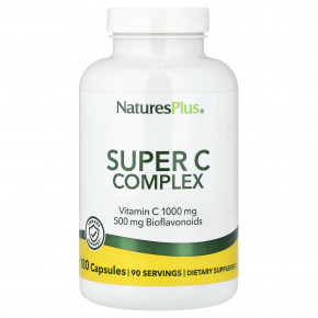 NaturesPlus, Super C, комплекс с витамином C, 180 капсул - описание | фото