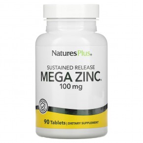 NaturesPlus, Mega Zinc, длительное высвобождение, 100 мг, 90 таблеток в Москве - eco-herb.ru | фото