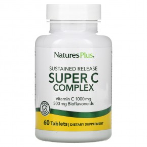 NaturesPlus, суперкомплекс с витамином C длительного высвобождения, 60 таблеток - описание