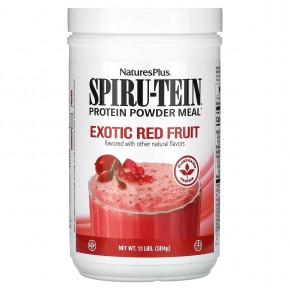 NaturesPlus, Spiru-Tein, протеиновый порошок, экзотические красные фрукты, 504 г (1,1 фунта) - описание