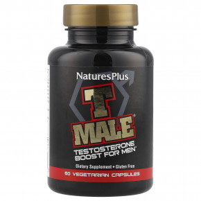 NaturesPlus, T Male, добавка с тестостероном для мужчин, 60 растительных капсул - описание | фото