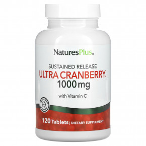 NaturesPlus, Ultra Cranberry ™ с замедленным высвобождением с витамином C, 120 таблеток - описание