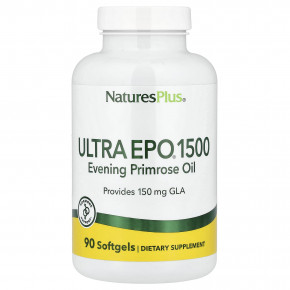 NaturesPlus, Ultra EPO® 1500, масло примулы вечерней, 90 капсул - описание | фото