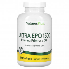 NaturesPlus, Ultra EPO 1500, масло примулы вечерней, 90 мягких таблеток - описание | фото