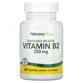 NaturesPlus, Витамин B-2, 250 мг, 60 таблеток - описание