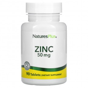 NaturesPlus, Цинк, 50 мг, 90 таблеток - описание