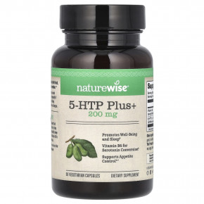 NatureWise, 5-HTP Plus+, 30 вегетарианских капсул - описание | фото
