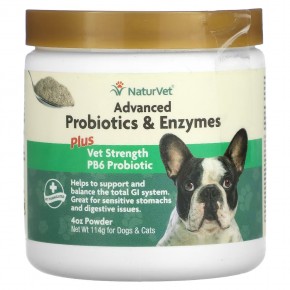 NaturVet, Advanced Probiotics & Enzymes Plus Vet Strength PB6 Probiotic, For Dogs & Cats, 4 oz (114 g) в Москве - eco-herb.ru | фото