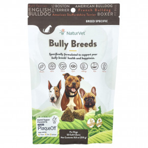 NaturVet, Bully Breeds, For Dogs, Hickory Smoked Bacon, 50 Soft Chews, 8.8 oz (250 g) в Москве - eco-herb.ru | фото