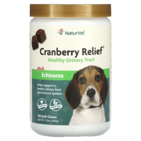 NaturVet, Cranberry Relief, добавка для здоровья мочевыводящих путей и эхинацеи, для собак, 120 жевательных таблеток, 360 г (12,6 унции) в Москве - eco-herb.ru | фото