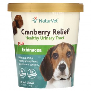 NaturVet, Cranberry Relief, добавка для здоровья мочевыводящих путей и эхинацеи, для собак, 60 жевательных таблеток, 180 г (6,3 унции) в Москве - eco-herb.ru | фото