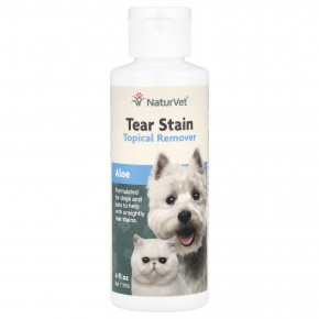 NaturVet, Tear Stain, средство для местного удаления, алоэ, для собак и кошек, 118 мл (4 жидк. унц.) - описание | фото