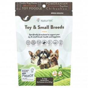 NaturVet, Toy & Small Breeds, For Dogs, Hickory Smoked Bacon, 60 Soft Chews, 4.6 oz (132 g) в Москве - eco-herb.ru | фото