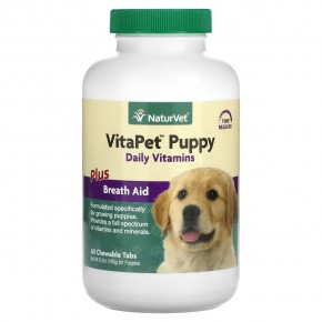 NaturVet, VitaPet Puppy, витамины для ежедневной поддержки дыхания, для щенков, 60 жевательных таблеток, 180 г (6,3 унции) в Москве - eco-herb.ru | фото