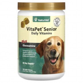 NaturVet, VitaPet Senior, ежедневные витамины и глюкозамин для собак, 120 жевательных таблеток, 360 г (12,6 унции) в Москве - eco-herb.ru | фото
