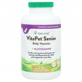 NaturVet, VitaPet Senior, витамины с глюкозамином, для ежедневной поддержки, 180 жевательных таблеток, 468 г (1 фунт) в Москве - eco-herb.ru | фото