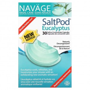 Navage, Nasal Care, солевой раствор для промывания носа, SaltPod и эвкалипт, 30 капсул с солевым концентратом - описание