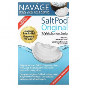 Navage, Nasal Care, солевое промывание носа, Saltpod Original, 30 капсул с солевым концентратом - описание