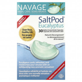 Navage, Nasal Care, солевой раствор для промывания носа, SaltPod®, эвкалипт, 30 капсул с солевым концентратом - описание | фото