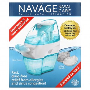 Navage, Nasal Care, стартовый набор для промывания носа солевым раствором, средство для чистки носа, модель SDG-2 + 20 капсул Saltpod в Москве - eco-herb.ru | фото