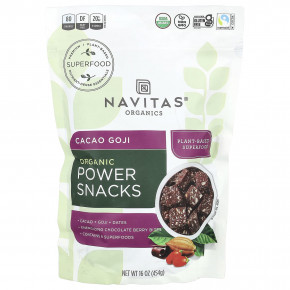 Navitas Organics, Organic Power Snacks, какао и годжи, 454 г (16 унций) в Москве - eco-herb.ru | фото